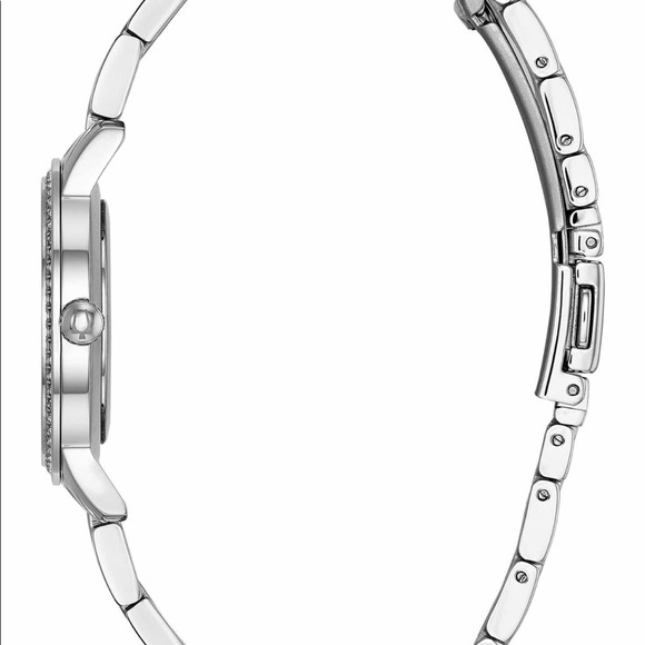 NWT Bulova Swarowski Watch, Necklace, Earring Set - Picture 4 of 10